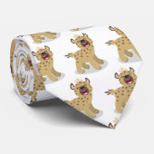 Cute grappige hyena lachende cartoon illustratie stropdas (Opgerold)