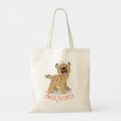 Cute grappige hyena lachende cartoon illustratie tote bag (Achterkant)