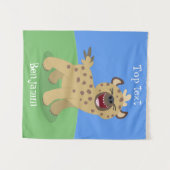 Cute grappige hyena lachende cartoon illustratie wandkleed (Voorkant (horizontaal))
