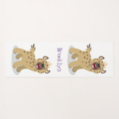 Cute grappige hyena lachende cartoon illustratie yogamat (Achterkant (horizontaal))