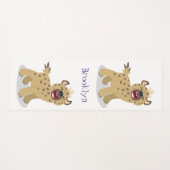Cute grappige hyena lachende cartoon illustratie yogamat (Voorkant (horizontaal))