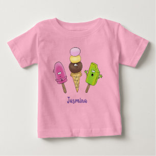 Cute grappige ijsjes cartoon trio