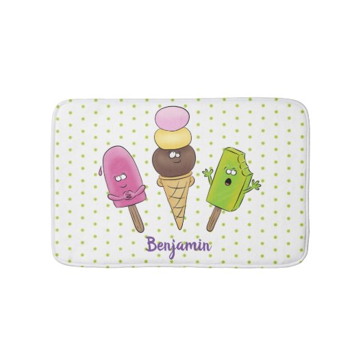 Cute grappige ijsjes cartoon trio badmat (Voorkant)