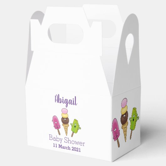 Cute grappige ijsjes cartoon trio bedankdoosjes (Geopend)