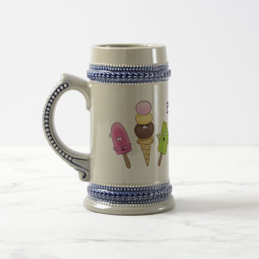 Cute grappige ijsjes cartoon trio bierpul (Links)