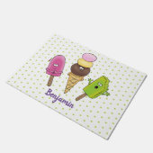 Cute grappige ijsjes cartoon trio deurmat (Schuin)