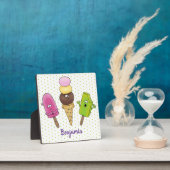 Cute grappige ijsjes cartoon trio fotoplaat (Insitu)