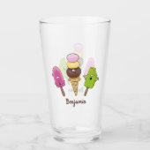 Cute grappige ijsjes cartoon trio glas (Voorkant)