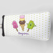 Cute grappige ijsjes cartoon trio golfheadcover (Voorkant)
