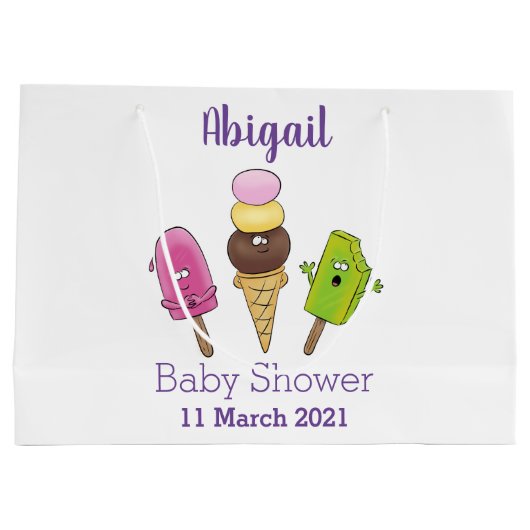 Cute grappige ijsjes cartoon trio groot cadeauzakje (Achterkant)