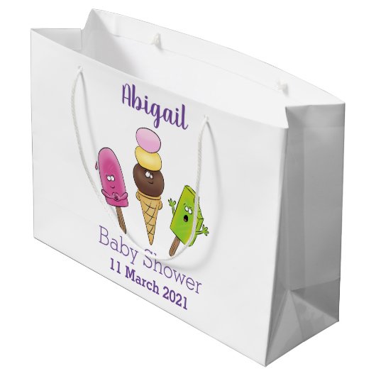 Cute grappige ijsjes cartoon trio groot cadeauzakje (Achterkant Gekanteld)