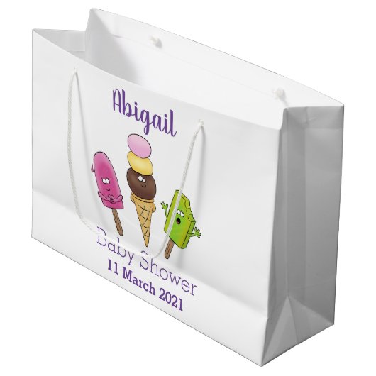 Cute grappige ijsjes cartoon trio groot cadeauzakje (Voorkant Gekanteld)