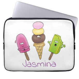 Cute grappige ijsjes cartoon trio laptop sleeve