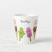 Cute grappige ijsjes cartoon trio latte mok (Voorkant)