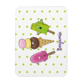 Cute grappige ijsjes cartoon trio magneet (Verticaal)