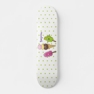 Cute grappige ijsjes cartoon trio persoonlijk skateboard