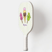 Cute grappige ijsjes cartoon trio pickleball paddle (Links)