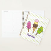 Cute grappige ijsjes cartoon trio planner (Display)