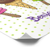 Cute grappige ijsjes cartoon trio poster (Hoek)