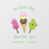 Cute grappige ijsjes cartoon trio raamsticker (Vel)