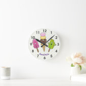 Cute grappige ijsjes cartoon trio ronde klok (Huis)