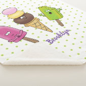 Cute grappige ijsjes cartoon trio sherpa deken (3/4)