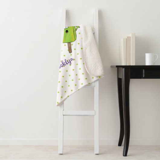 Cute grappige ijsjes cartoon trio sherpa deken (In situ)