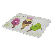 Cute grappige ijsjes cartoon trio snijplank (Hoek)