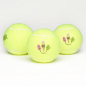 Cute grappige ijsjes cartoon trio tennisballen (Multi)