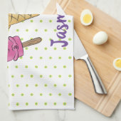 Cute grappige ijsjes cartoon trio theedoek (Quarter Fold)