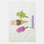 Cute grappige ijsjes cartoon trio theedoek (Verticaal)