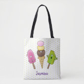 Cute grappige ijsjes cartoon trio tote bag (Voorkant)