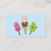 Cute grappige ijsjes cartoon trio visitekaartje (Achterkant)