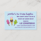 Cute grappige ijsjes cartoon trio visitekaartje (Voorkant)