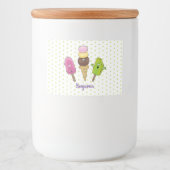 Cute grappige ijsjes cartoon trio voedselcontainer etiket (Voorkant)