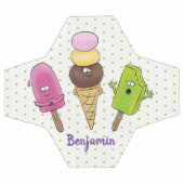 Cute grappige ijsjes cartoon trio voetbal (Enkel)