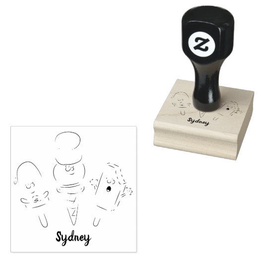 Cute grappige ijspopsikel cartoon rubberstempel (Gestempeld)