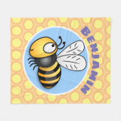 Cute grappige illustratie van bijen cartoon fleece deken (Voorkant (Horizontaal))