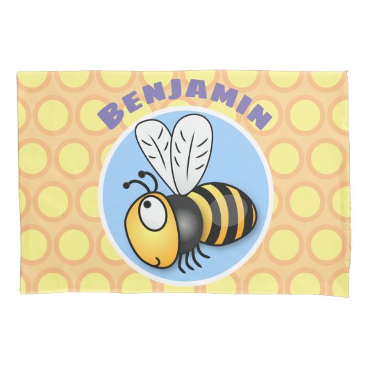 Cute grappige illustratie van bijen cartoon kussensloop (Voorkant)