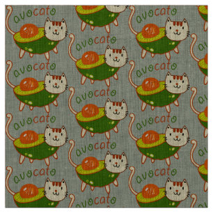 Cute grappige kat avocado "Avocato" Stof