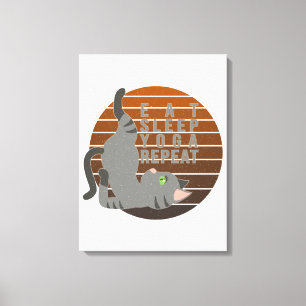 Cute grappige kat die yoga doet. grappig yoga-desi canvas afdruk