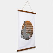 Cute grappige kat die yoga doet. grappig yoga-desi hangend wandkleed (Gebogen)