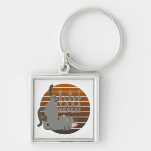 Cute grappige kat die yoga doet. grappig yoga-desi sleutelhanger