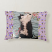 Cute Grappige Kat Doet een Gelukkige Dans katten K Accent Kussen (Achterkant)