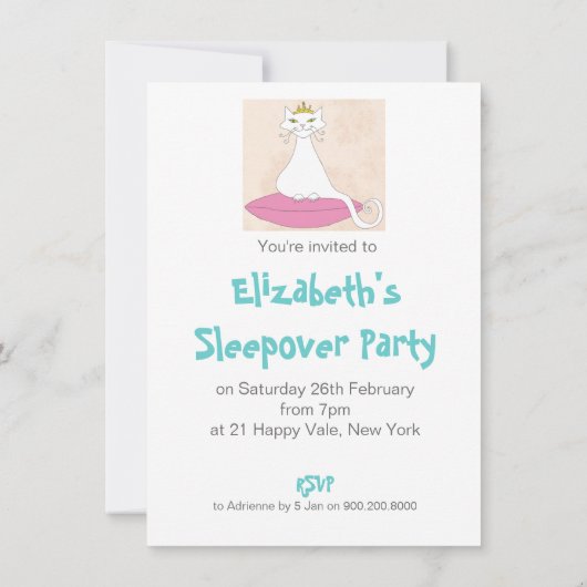 Cute grappige kat- en erwtenslaapaanval kaart (Achterkant)