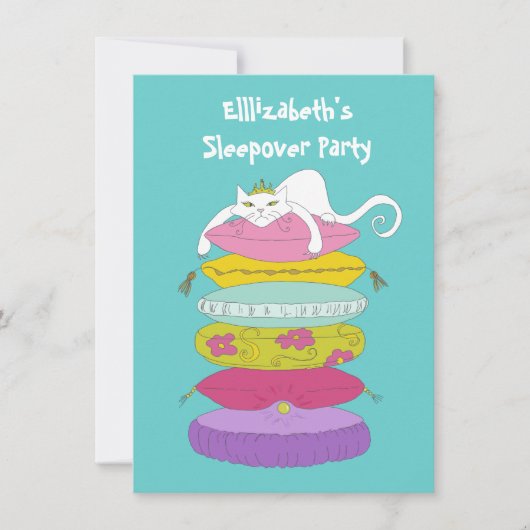 Cute grappige kat- en erwtenslaapaanval kaart (Voorkant)