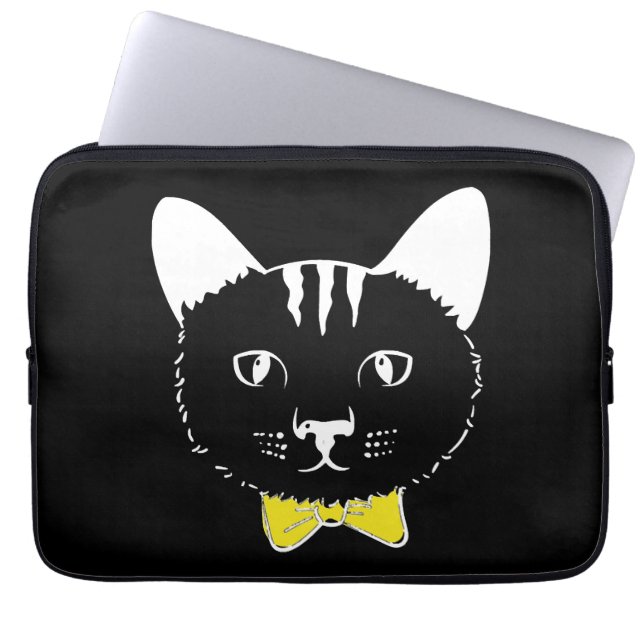 Cute grappige kat laptop sleeve (Voorkant)