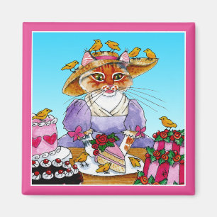 Cute grappige kat Marie Antoinette magnet