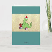 Cute grappige kerstkerstkerstdinosaurus feestdagen kaart (Achterkant)