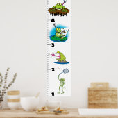 Cute grappige kikker cartoon growth chart poster (Keuken)